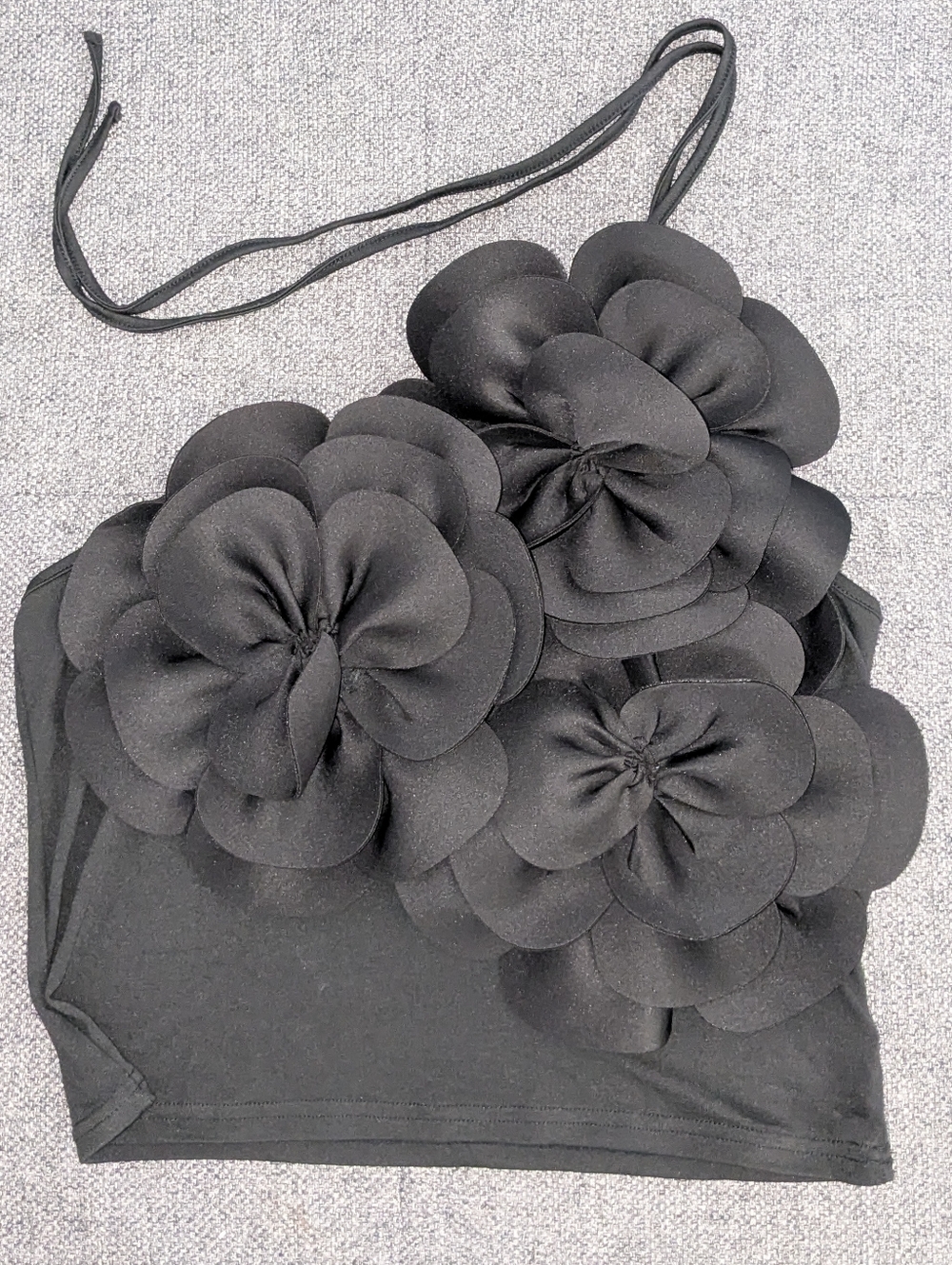 NEW Black Floral Embellished Top